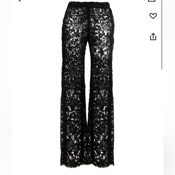 NWT | Saint Laurent Straight Leg Black Lace Pants Size 38 (Medium) - Picture 7 of 13
